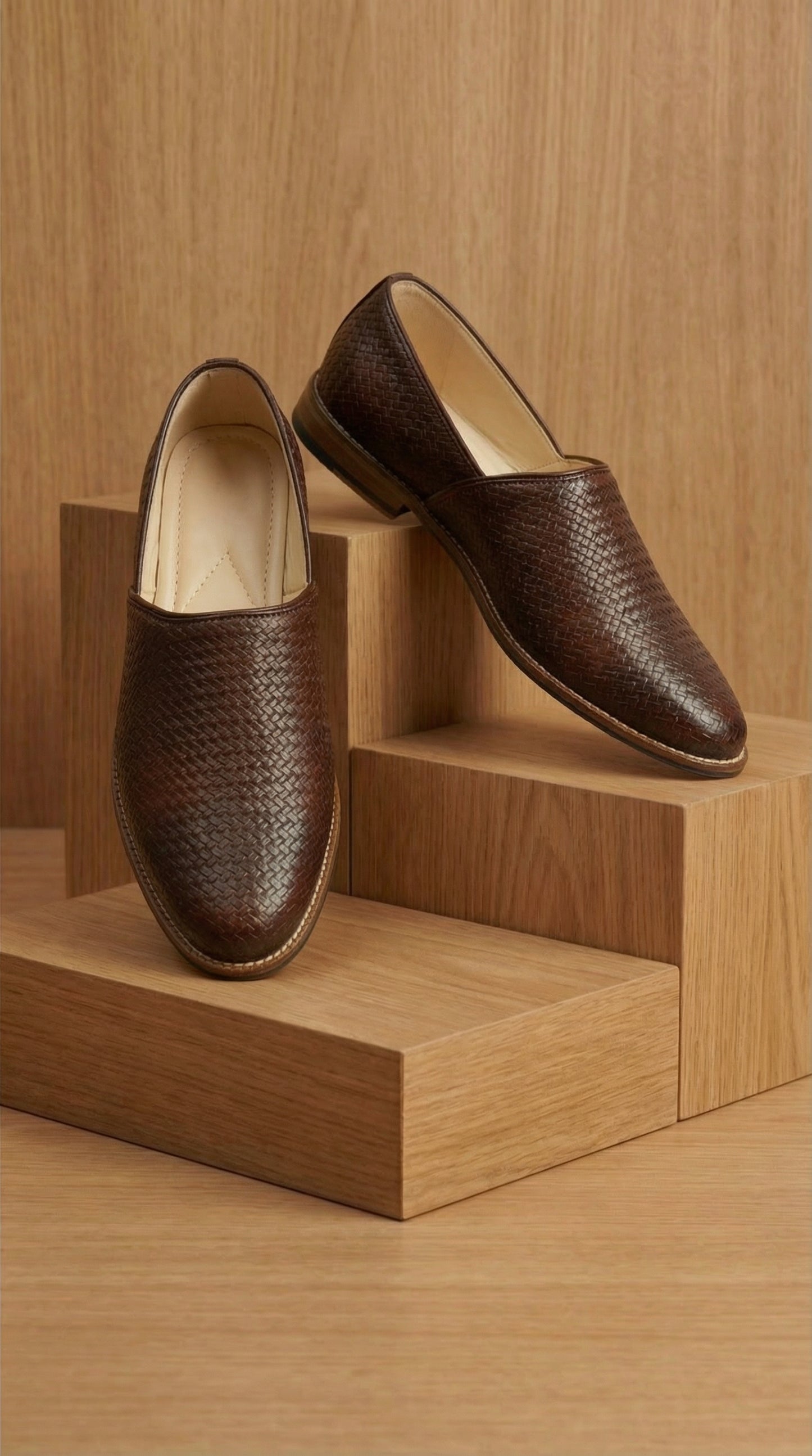 Arnav Weave Leather Mojdi for Men | Premium Ethnic Footwear – Dresswala NX