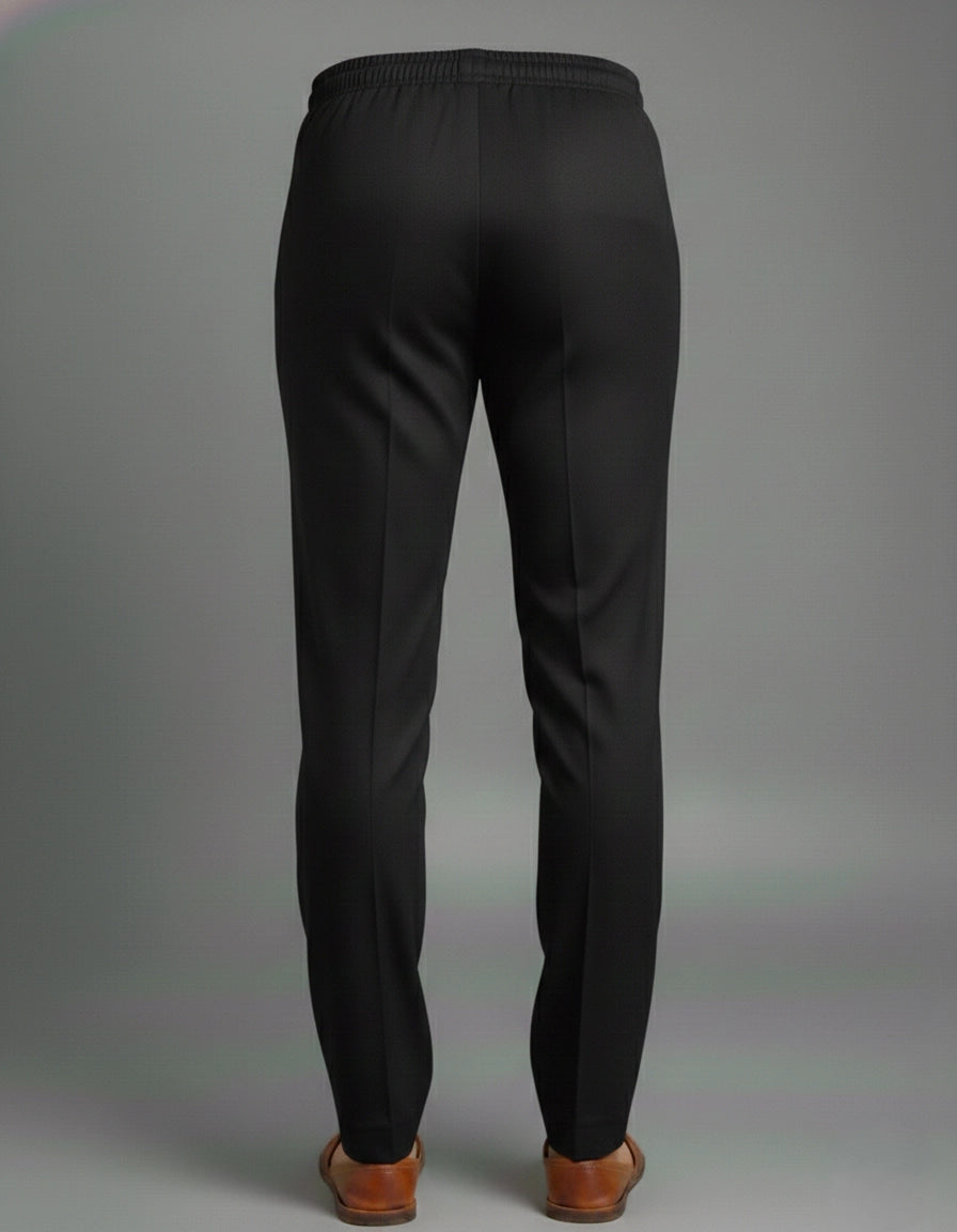 Black Regular-Fit Pants for Men (Classic Straight) | Dresswala NX