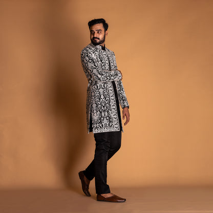 Black Indo-western Kurta set