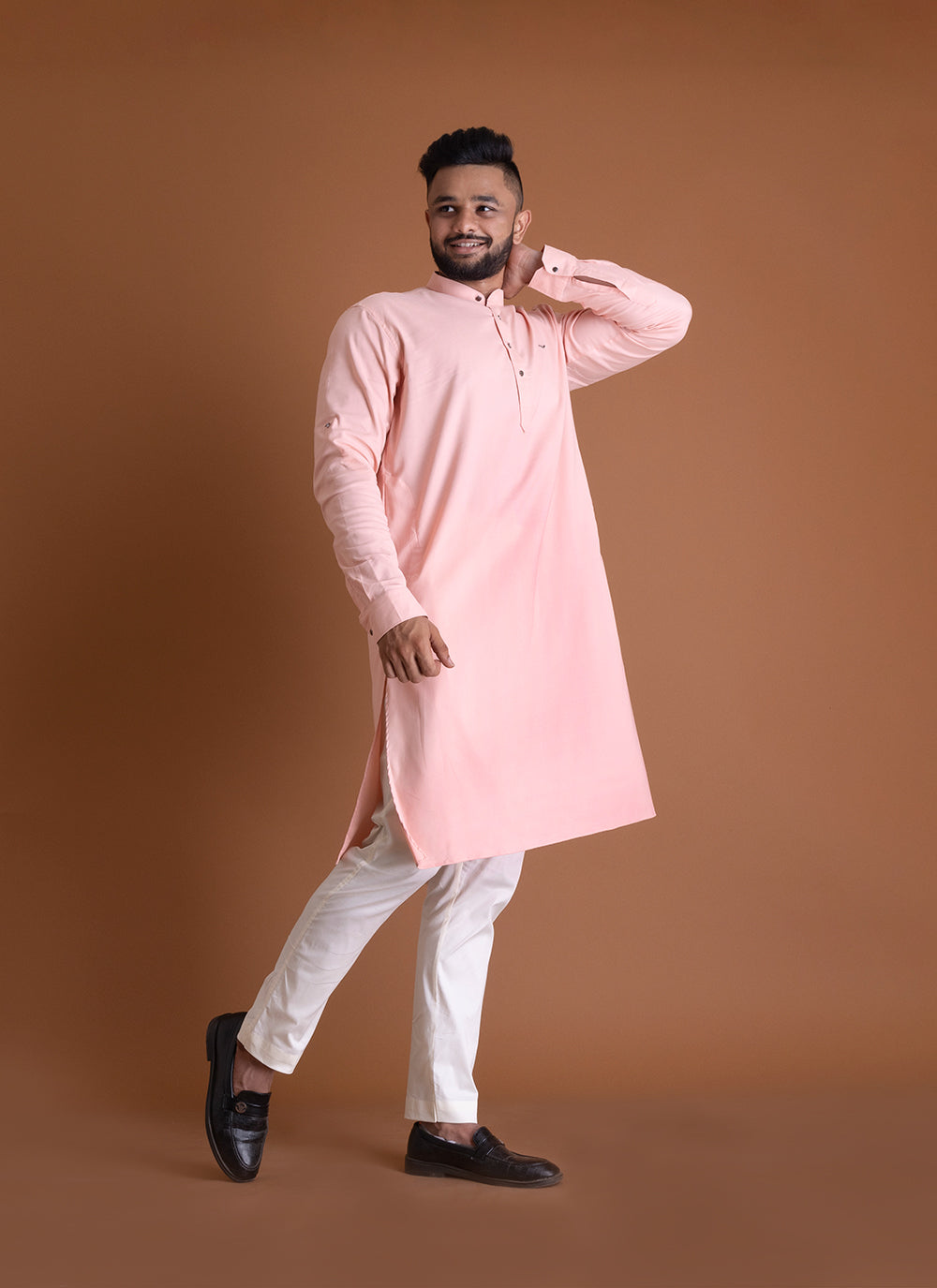 Solid Light Pink Kurta