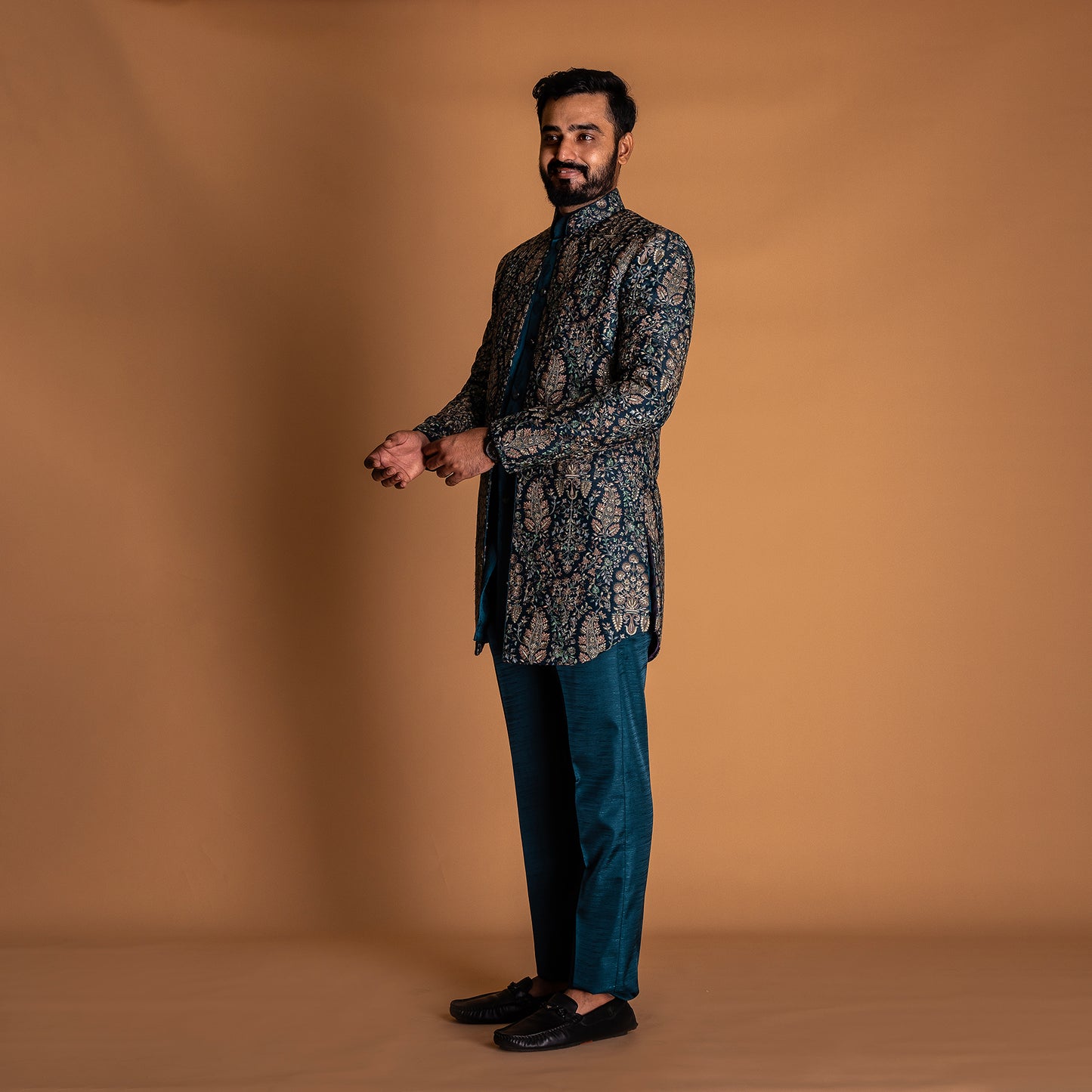 Navy Indo-western Kurta Set