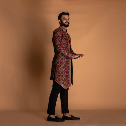 Men’s Black Indo-Western Kurta Set