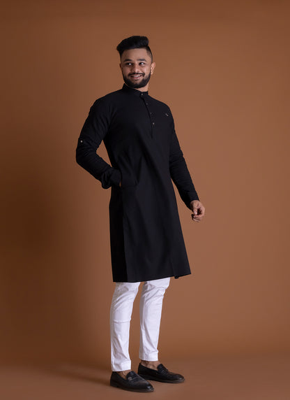 Solid Black Kurta