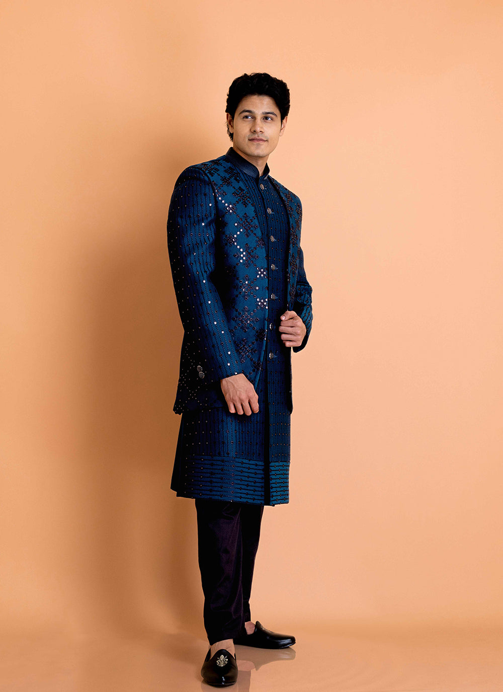 Dark Blue Indowestern