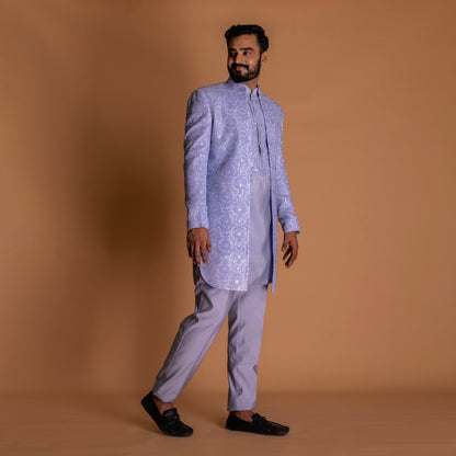 Blue Indo-western Kurta Set