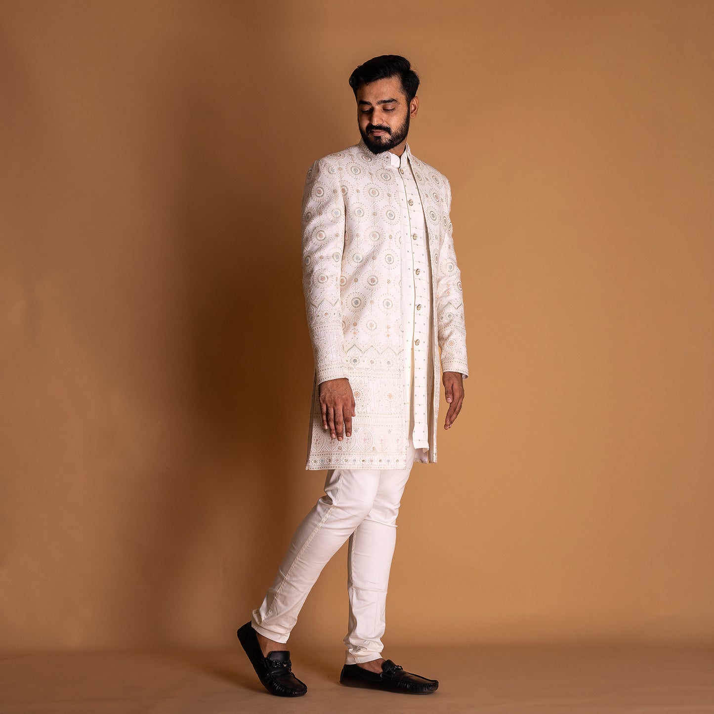 All Peach Indo-western Kurta set