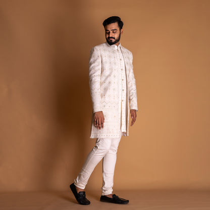 All Peach Indo-western Kurta set