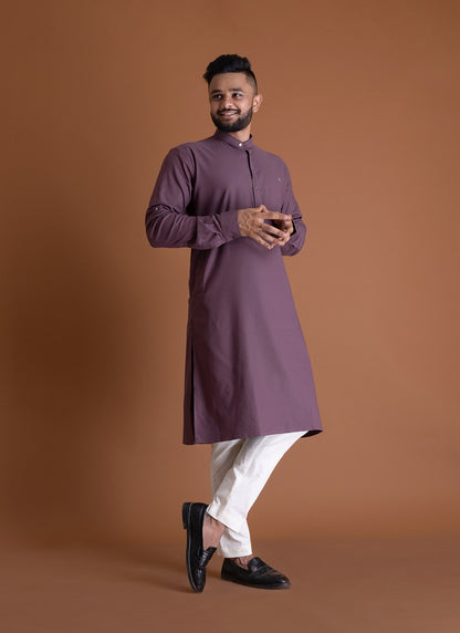 Solid Brown Kurta