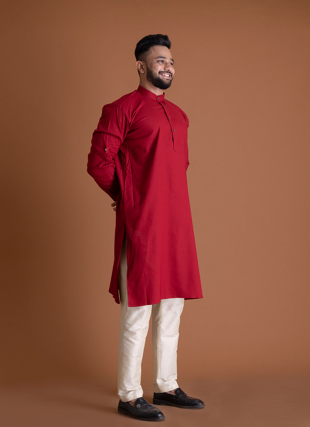 Solid Red Kurta