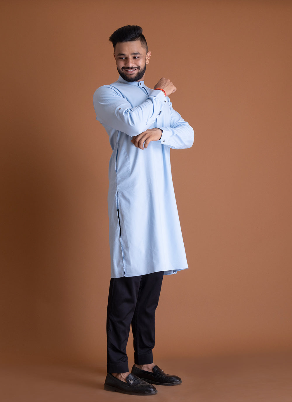 Solid Light Blue Kurta