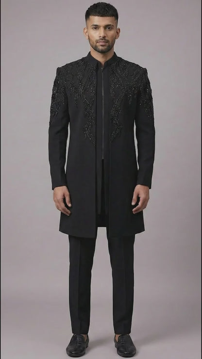 Eclipse Black Indo-Western Jacket Set