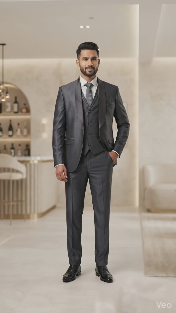 Five Piece Tuxedo (Graphite Grey) by DressWalaNX