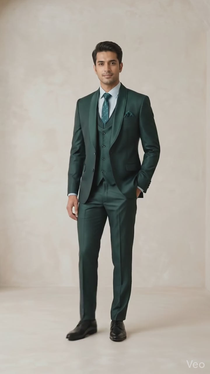 Five Piece Tuxedo (Forest Green) by DressWalaNX