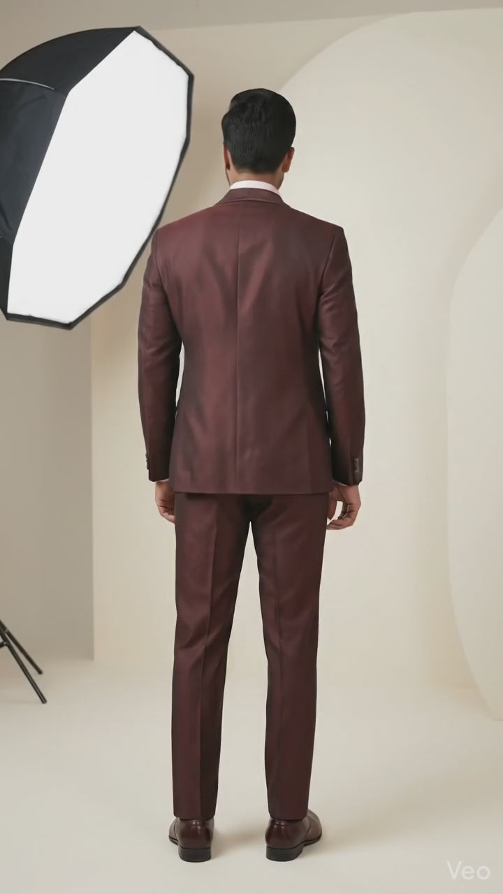 Five Piece Tuxedo (Oxblood Maroon) by DressWalaNX