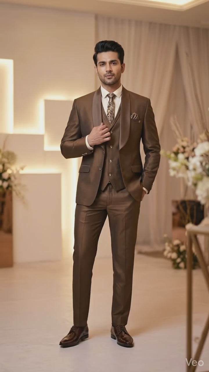Five Piece Tuxedo (Bronze Brown) by DressWalaNX