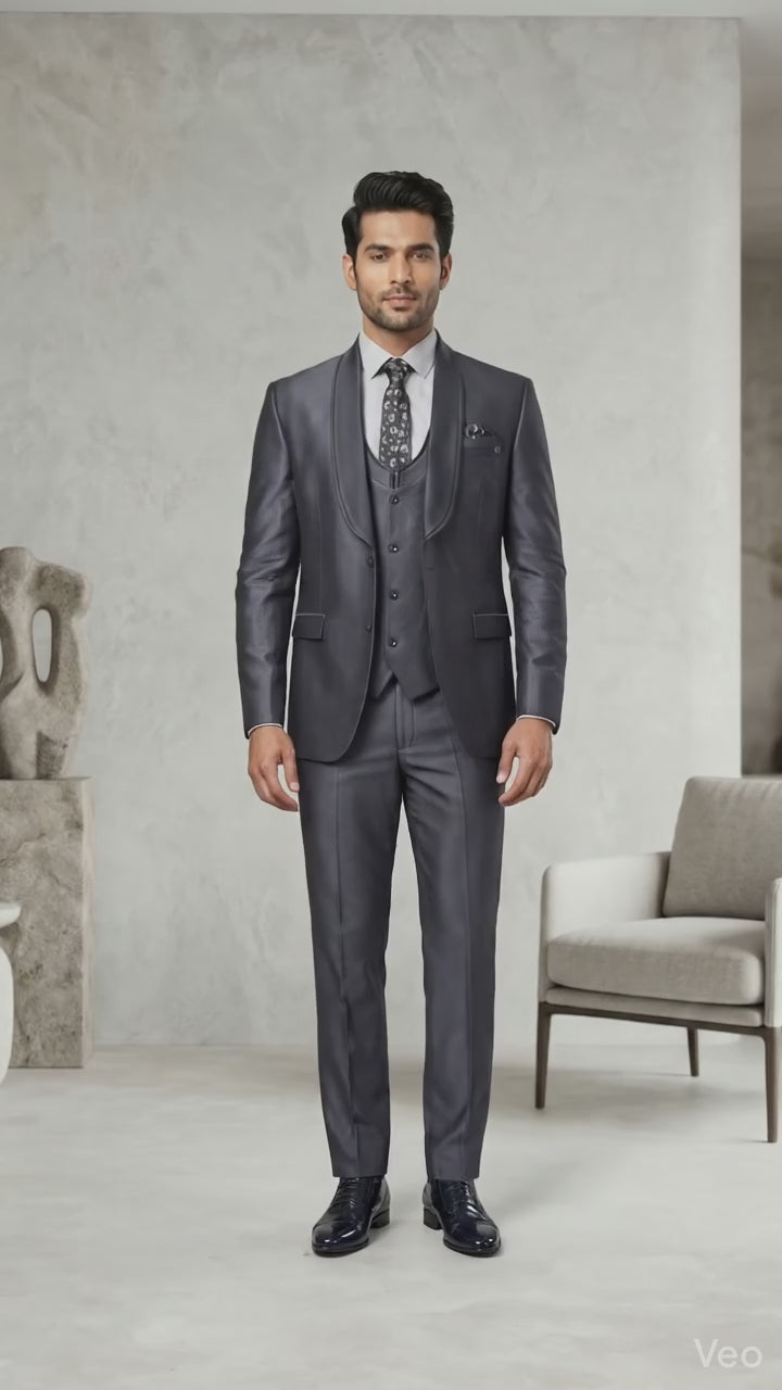 Five Piece Tuxedo (Gunmetal Grey) by DressWalaNX