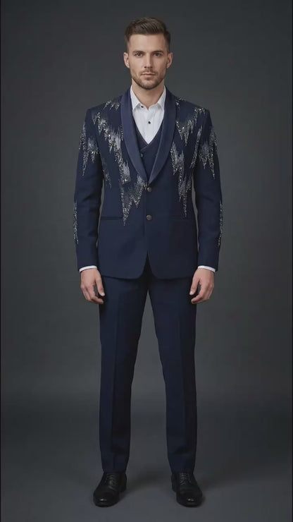Midnight Blue Designer Suit Set | Dresswala NX