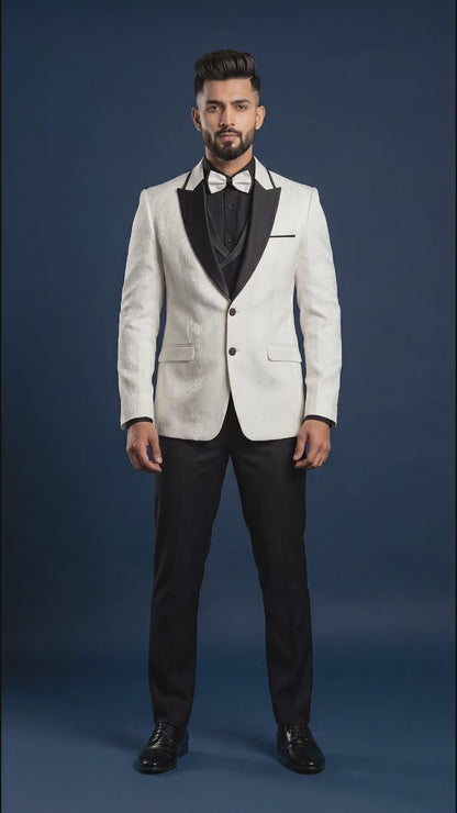 Men’s Ivory White Tuxedo Suit | Dresswala NX