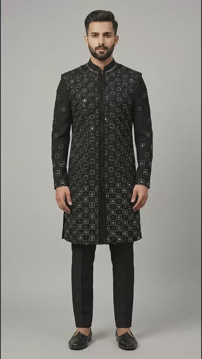 Black Indo-Western for Men | Designer Jacket Set – Dresswala NX
