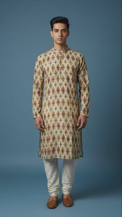 Men’s Multicolor Printed Kurta Set | Ethnic Festive Wear by Dresswala NX
