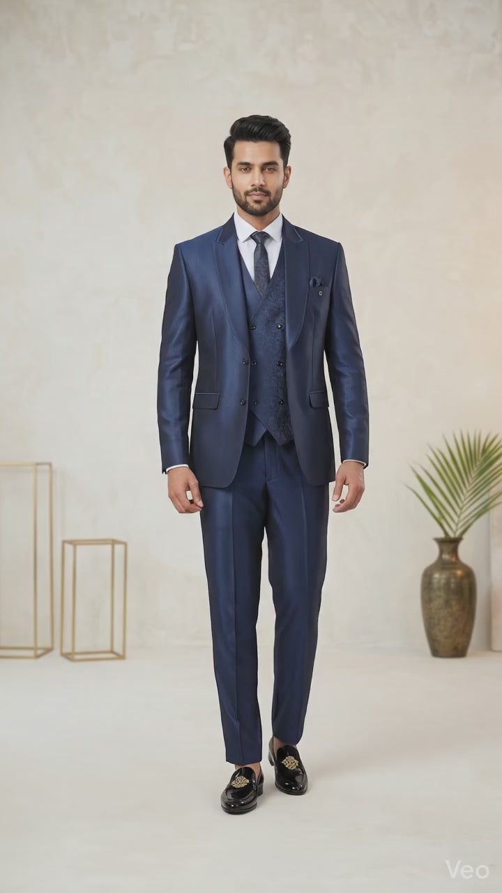 Midnight Cobalt Metallic Five-piece Tuxedo