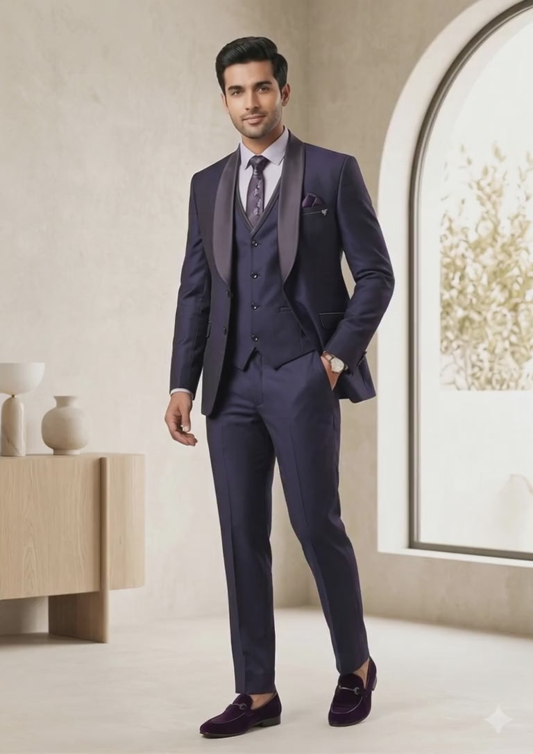 Five Piece Tuxedo (Plum Purple) by DressWalaNX