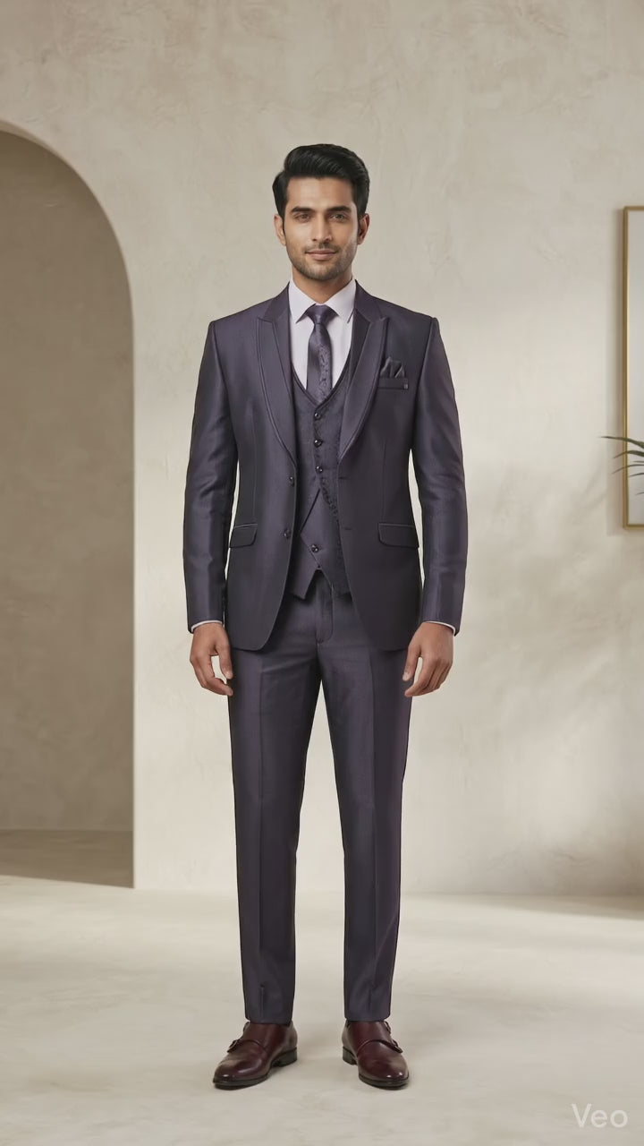 Midnight Plum Premium Five-piece Tuxedo