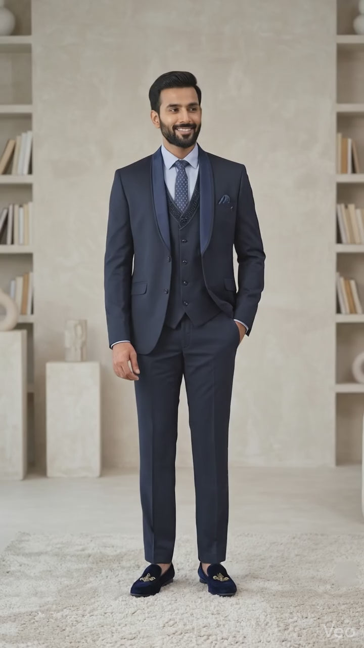 Five Piece Tuxedo (Royal Navy) by DressWalaNX