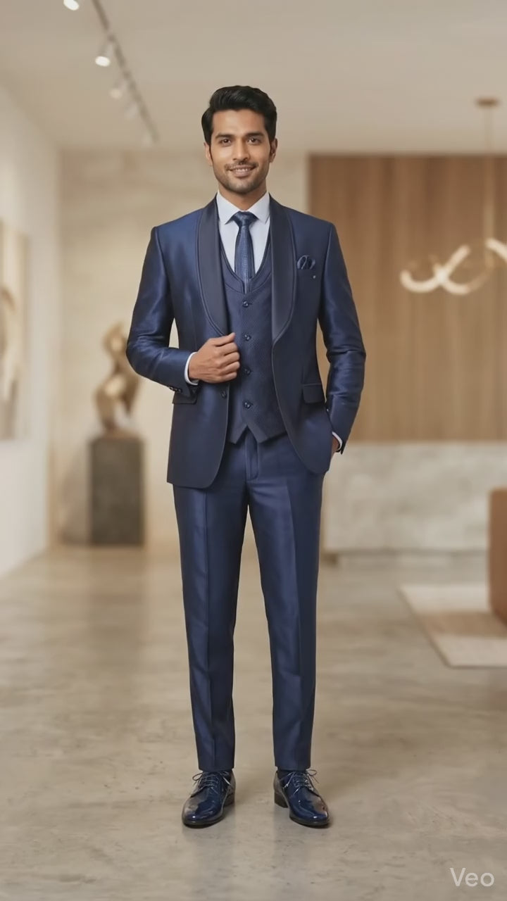 Five Piece Tuxedo (Midnight Navy) by DressWalaNX