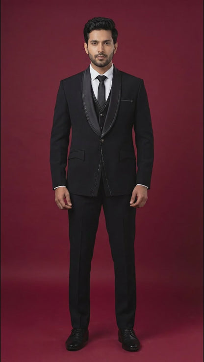 Men’s Classic Black Tuxedo Suit | Dresswala NX