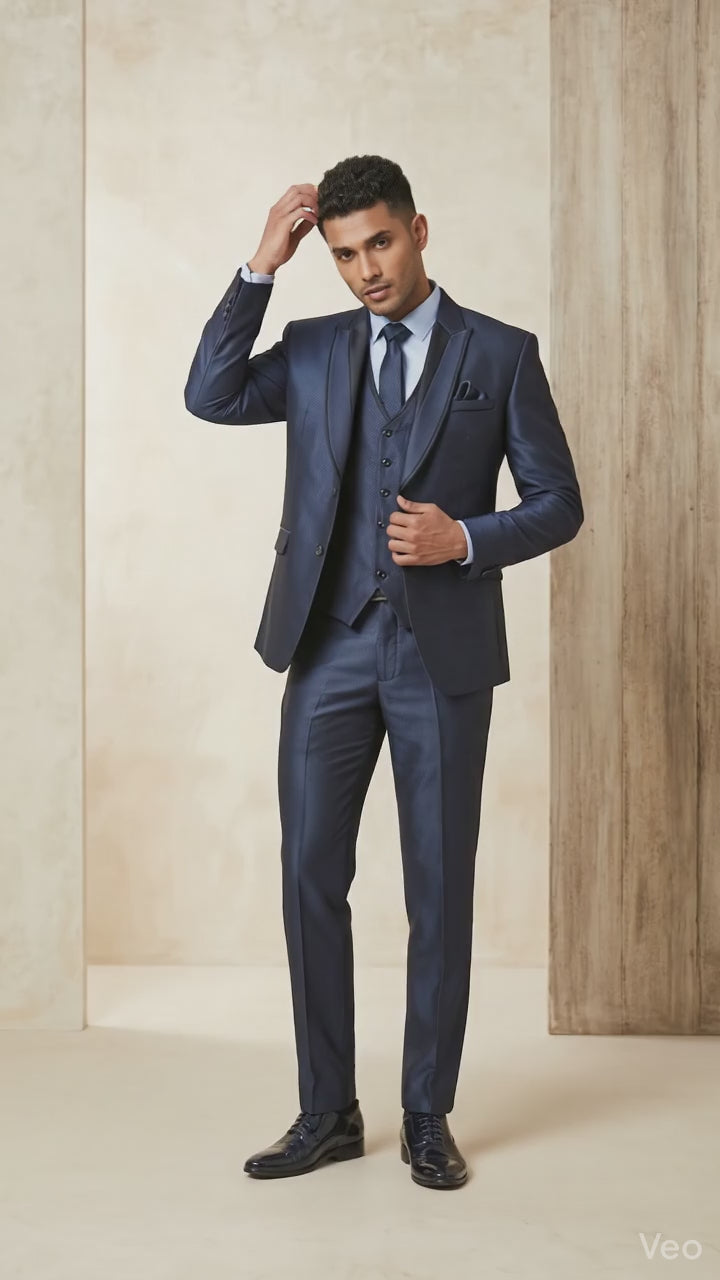 Midnight Cerulean Five-piece Slim Fit Tuxedo