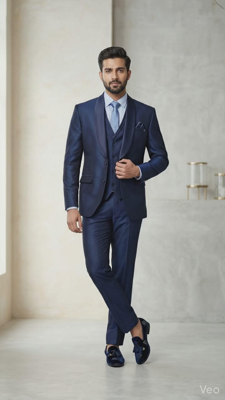 Five Piece Tuxedo (Midnight Navy) by DressWalaNX
