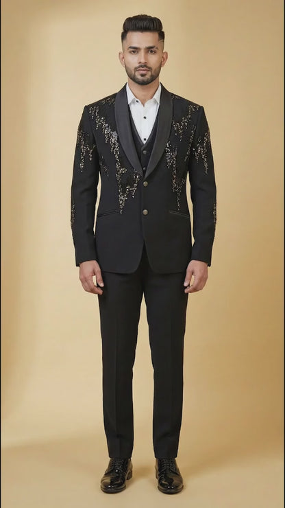 Black Designer Party Suit for Men | Dresswala NX