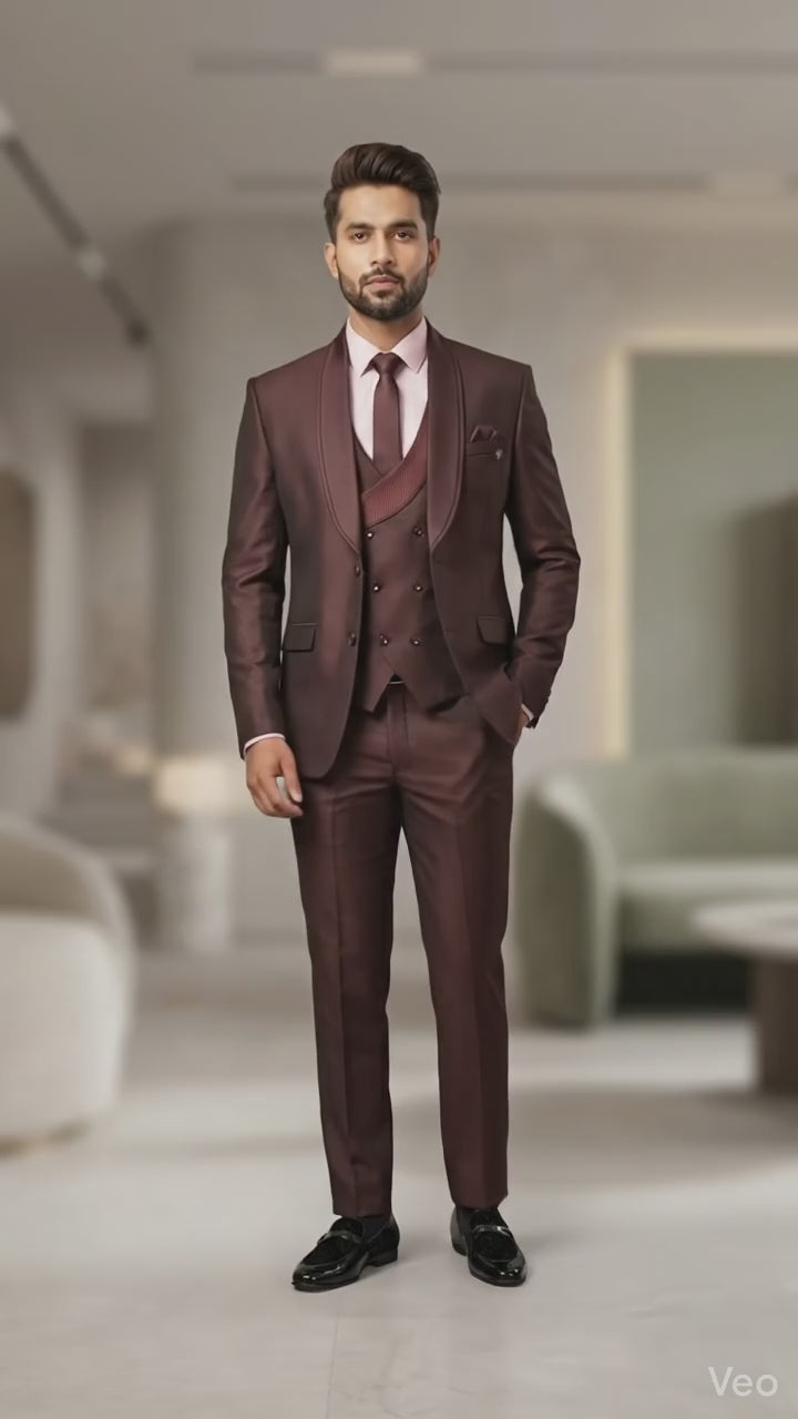 Five Piece Tuxedo (Coffee Brown) by DressWalaNX