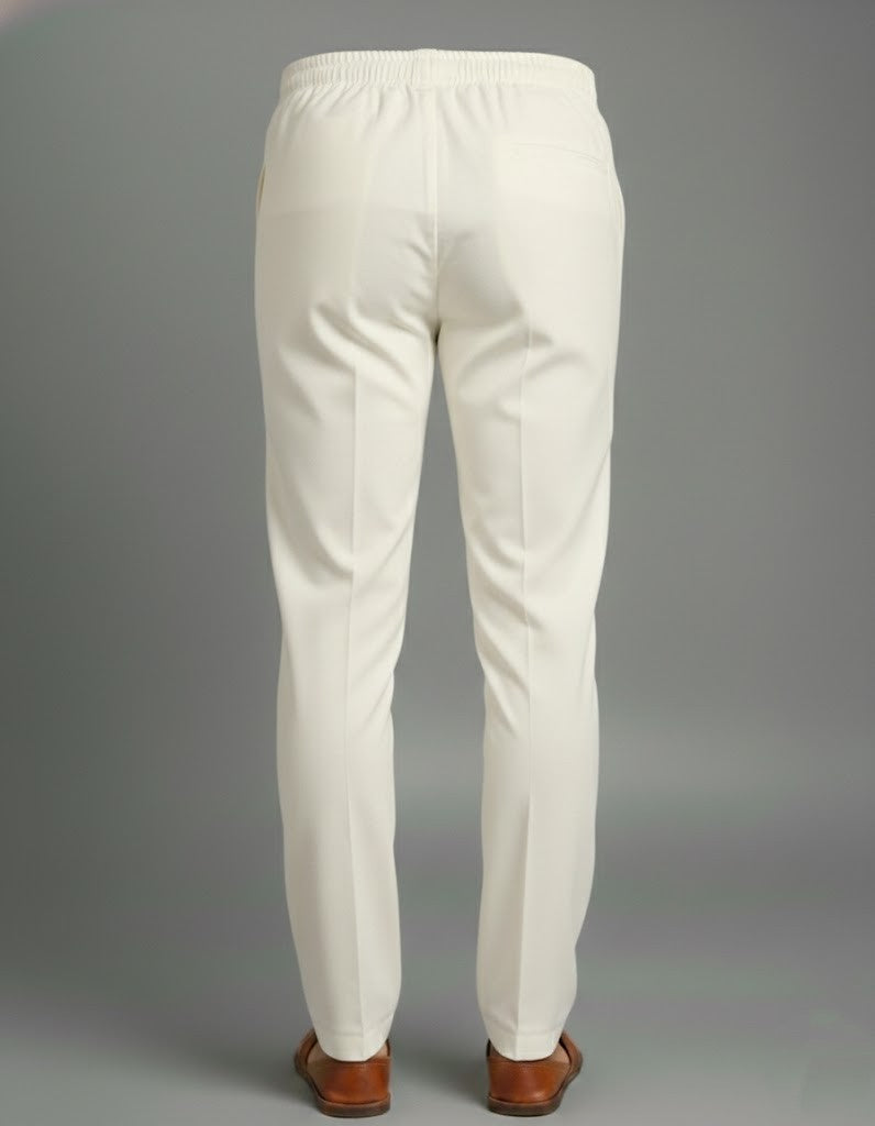 Off-White Regular-Fit Pants for Men (Classic Straight) | Dresswala NX